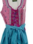 Vorschaubild 2 von Dirndl Trachtenkleid A-Linie Kariert Rüschen Stickerei Gr. 34 XS