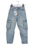 Vorschaubild 1 von Cargo Jeans Jogger Kinder Mädchen Gr. 140 Hellblau Baumwolle
