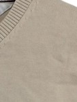 Vorschaubild 6 von Pullover Herren V-Ausschnitt Gr. M Beige Baumwolle Basic Logo