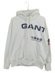 Vorschaubild 1 von Kapuzenpullover Herren Gr. 50/M Weiß Baumwolle Logo-Print Casual Langarm