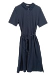 Vorschaubild 1 von Damen Blusenkleid Gr. 38 Blau Baumwolle Bindegürtel