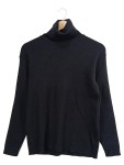 Vorschaubild 1 von Damen Rollkragenpullover Schwarz Wolle Gr. 44/XL Rippstrick