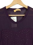 Vorschaubild 8 von Damen Langarmshirt Gr. 34/XS Lila Strass Mesh Viskose Elegant Party