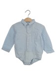 Vorschaubild 1 von Baby Body Hemdbody Langarm Gr. 86 Blau Gepunktet Baumwolle Hemd Strampler