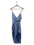 Vorschaubild 1 von Wickelkleid Cocktailkleid Damen Elegant Raffungen Blau Gr. S/36
