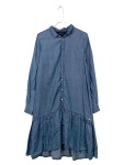 Vorschaubild 1 von Jeanskleid Kinder Blau Gr. 176 Viskose Uni Casual Freizeit Knopf
