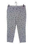 Vorschaubild 1 von Stoffhose Damen Gr. 44 Blumen Streifen Blau Weiß 7/8