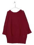 Vorschaubild 1 von Damen Pullover Gr. 48 Bordeaux Rot Strass Cut-Outs Elegant