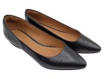 Vorschaubild 1 von Damen Leder Pumps Schwarz Gr. 38 Business Klassisch Flach Bequem