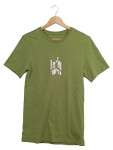 Vorschaubild 1 von T-Shirt Herren Gr. 44/XS Oliv Baumwolle Logo-Print Streetwear Kurzarm