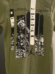 Vorschaubild 4 von T-Shirt Herren Gr. 44/XS Oliv Baumwolle Logo-Print Streetwear Kurzarm