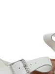 Vorschaubild 3 von Plateausandalen Damen Leder Weiß Gr. 38 Metallic Schnalle 6cm