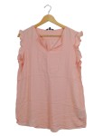 Vorschaubild 1 von Damen Bluse Rosa Gr. 12 Ärmellos Rüschen Viskose Casual