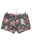 Vorschaubild 1 von Shorts Damen Grau Gr. W31/40/L Baumwolle Blumenmuster Romantisch Knopf