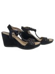 Vorschaubild 1 von Respira Damen Sandalen Wildleder Nieten Strass Elegant Schwarz 39