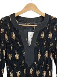 Vorschaubild 2 von Tunikakleid Gr. 38/M Schwarz Blumenmuster Bohemian Midikleid Herbst