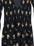 Vorschaubild 3 von Tunikakleid Gr. 38/M Schwarz Blumenmuster Bohemian Midikleid Herbst