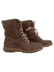 Vorschaubild 1 von Stiefel Damen Gr. 39 Braun Wildleder Schnürung 2 cm Casual Alltag Uni