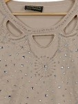 Vorschaubild 3 von Pompöös Harald Glöckler Damen Langarmshirt Strass Cut-Outs Gr. 40 Beige