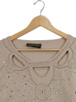 Vorschaubild 2 von Pompöös Harald Glöckler Damen Langarmshirt Strass Cut-Outs Gr. 40 Beige