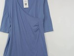Vorschaubild 4 von Wickelkleid Damen Baumwolle Freizeitkleid Blau Gr. 38 M