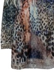 Vorschaubild 4 von Damen Langarmshirt Gr. 40 Leopard Animal Print Strass Mehrfarbig