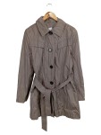 Vorschaubild 1 von Damen Trenchcoat Leichte Jacke Gr. 38 Grau Taupe mit Gürtel