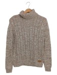 Vorschaubild 1 von Herren Pullover Rollkragen Zopfmuster Beige Meliert Gr. M