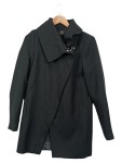 Vorschaubild 1 von Damen Mantel Klassisch Schwarz Asymmetrisch Gr. S 36