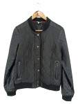 Vorschaubild 1 von Bomberjacke Kinder Gr. 176 Schwarz Viskose Uni Casual Modern Polyester