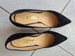 Vorschaubild 2 von Damen Pumps Schwarz Wildleder Gr. 38 Klassisch Elegant Business