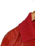 Vorschaubild 4 von Damen Lederjacke Rot Gr. S Bikerstil Nieten Ketten