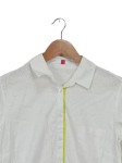 Vorschaubild 4 von Hemdbluse Damen Gr. 38/M Weiß Baumwolle Punkte Casual Langarm Knopf