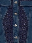Vorschaubild 4 von TREND BY Damen Jeansjacke Tweed Glitzer Gr. 40 Blau