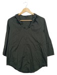Vorschaubild 1 von Damen Hemdbluse Gr. 38 Grün Khaki Oliv 3/4-Arm Minimalistisch