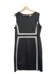 Vorschaubild 1 von Etuikleid Damen Gr. 44 Schwarz Weiß Business Kleid