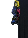 Vorschaubild 2 von Damen Kleid L schwarz bunte Blumen Ärmel Rüschen Viskose
