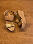 Vorschaubild 2 von Keilsandalen Damen Gr. 38 Beige Rosé Leder Kork Wedges