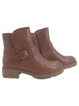 Vorschaubild 1 von Stiefelette Damen Gr. 38 Braun Casual Boots Reißverschluss Schnalle