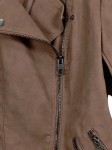 Vorschaubild 3 von Damen Kunstlederjacke Bikerjacke Braun Gr. 36/S Wildlederoptik