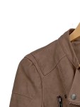 Vorschaubild 2 von Damen Kunstlederjacke Bikerjacke Braun Gr. 36/S Wildlederoptik