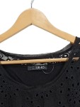 Vorschaubild 6 von T-Shirt Damen Gr. 44/XXL Schwarz Polyamid Lochmuster Elegant Kurzarm