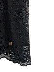 Vorschaubild 5 von T-Shirt Damen Gr. 44/XXL Schwarz Polyamid Lochmuster Elegant Kurzarm