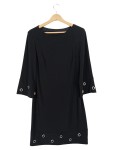 Vorschaubild 1 von Damen Cocktailkleid Gr. 36 Schwarz Ösen-Details Elegant
