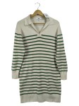 Vorschaubild 1 von Freizeitkleid Damen Beige Gr. 36/S Baumwolle Gestreift Maritim 86 cm