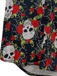 Vorschaubild 5 von Herren Freizeithemd Totenkopf Rosen Gr. L Schwarz Rot