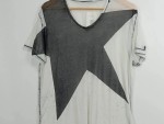 Vorschaubild 2 von Herren T-Shirt Sternenprint V-Ausschnitt Grau Gr. M Casual