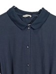 Vorschaubild 2 von Damen Blusenkleid Gr. 38 Blau Baumwolle Bindegürtel