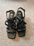 Vorschaubild 2 von Damen Sandaletten Schwarz Gr. 40 Riemchen Kitten Heel Elegant