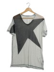 Vorschaubild 1 von Herren T-Shirt Sternenprint V-Ausschnitt Grau Gr. M Casual